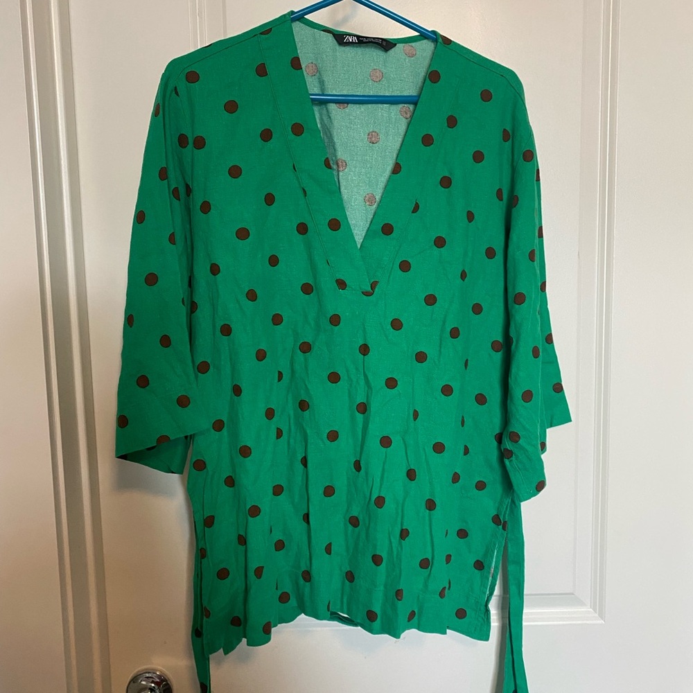 ZARA WOMEN’S POLKA DOT TUNIC TOP